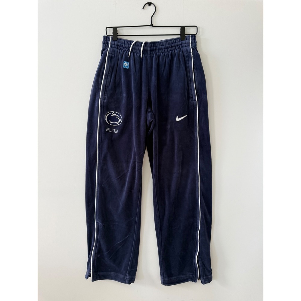 Nike Penn State Nittany Lions Elite Warm Up Pants Navy Blue Mens M Velour